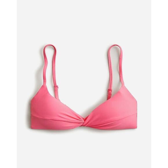 J Crew Strappy Twist Bikini Top Tea Rose Pink Moderate Coverage Size Medium - Picture 1 of 7